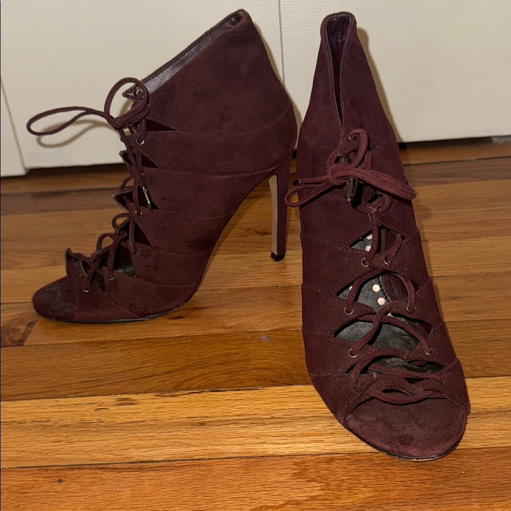 Dolce Vita Burgundy Lace-Up Heels